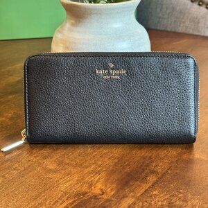Kate Spade Leila Large Continental Wallet Pebble Leather Zip Around
